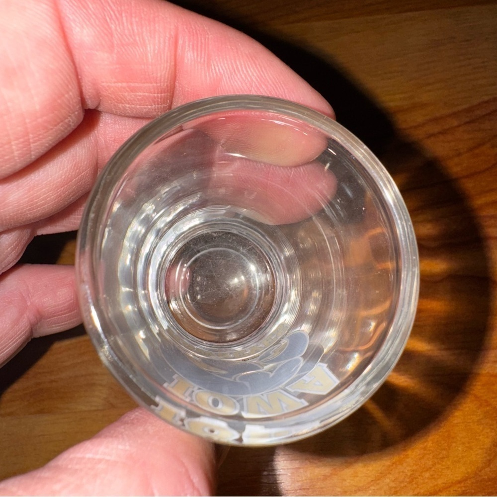 Vintage Iowa Hawkeyes 2 Ounce Round Shot Glass Graphic Print Barware Mancave - Picture 6 of 7